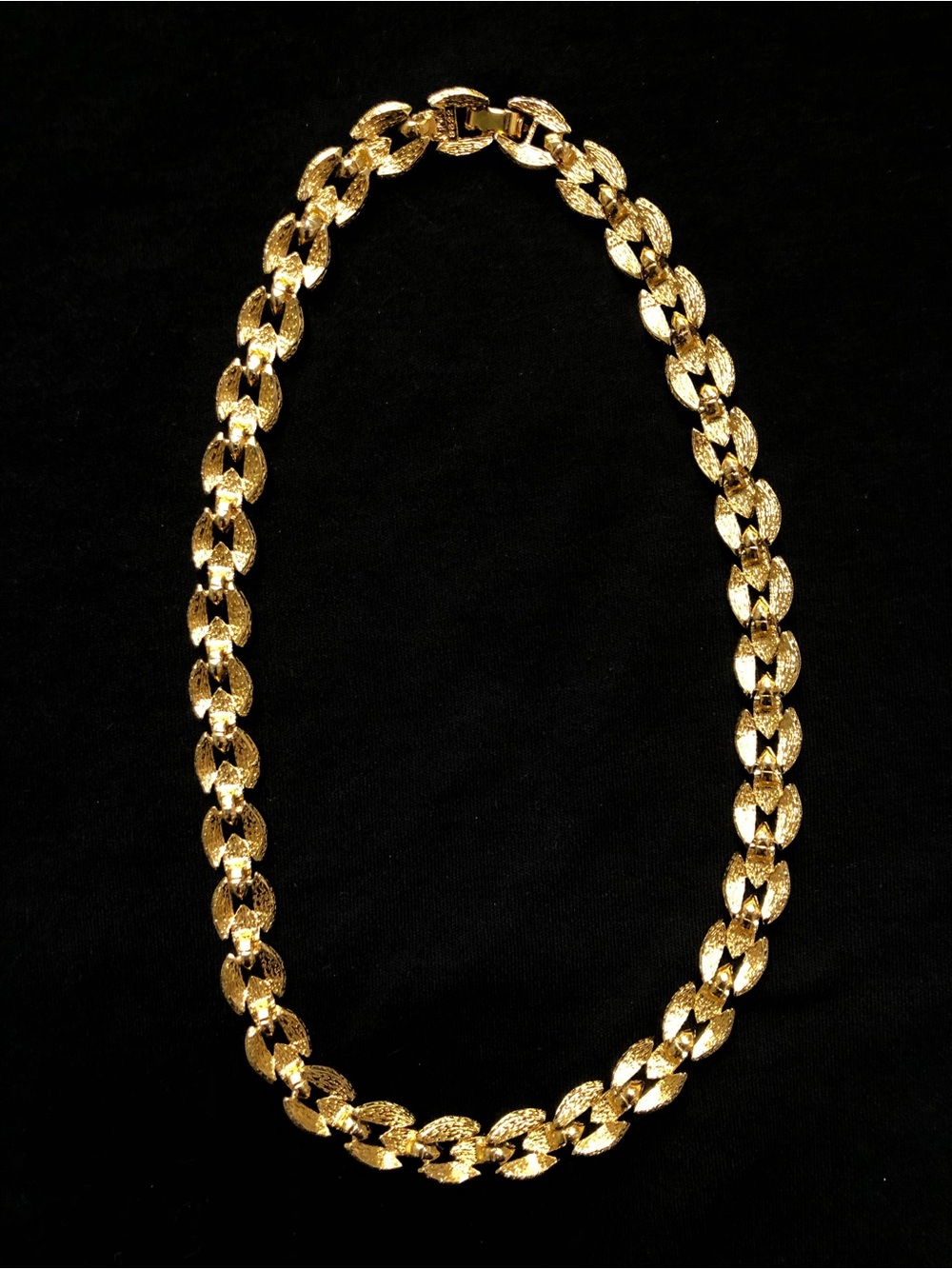Gold and Silver Two-Tone Rhinestone link Necklace - Picture 5 of 5